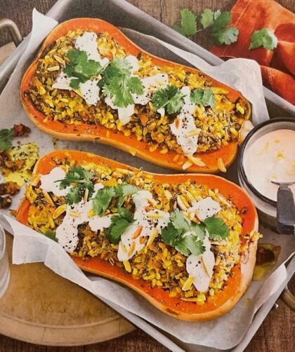 IMG Gefuellter Buttenut Kuerbis mit Hackfleisch und Reis Rezept