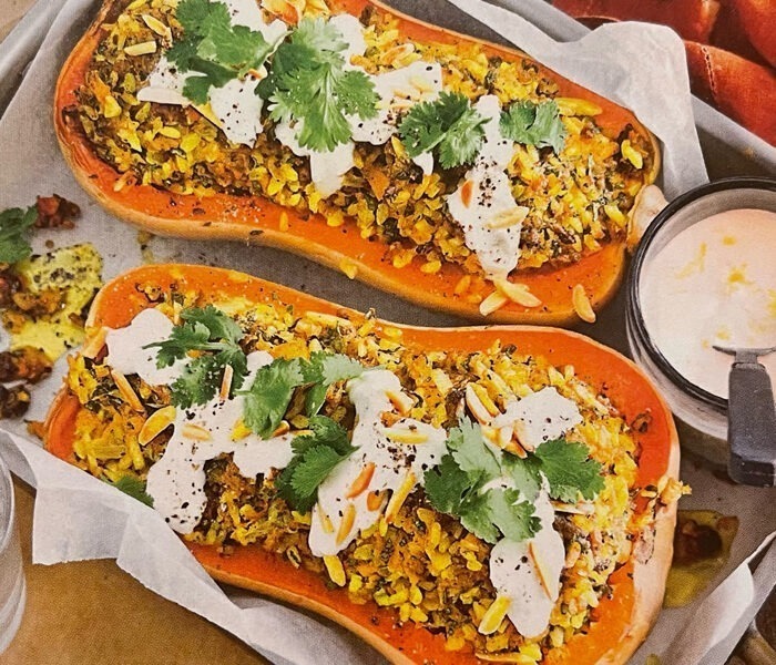 Gefüllter Butternut Kürbis mit Hackfleisch und Reis Rezept 3 Gefüllter Butternut Kürbis mit Hackfleisch und Reis Rezept