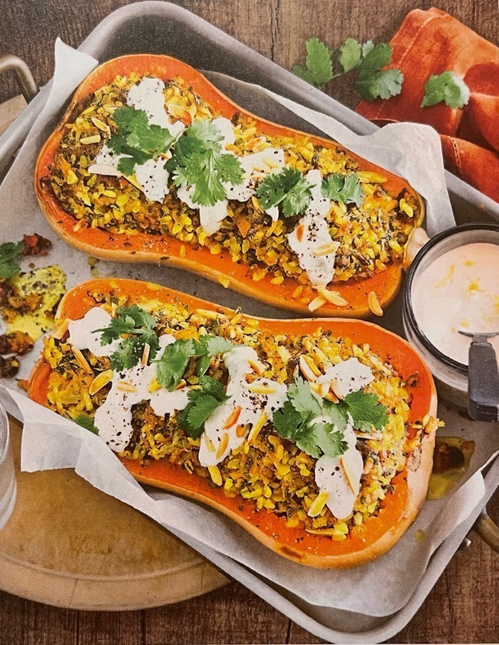 Gefüllter Butternut Kürbis mit Hackfleisch und Reis Rezept 1