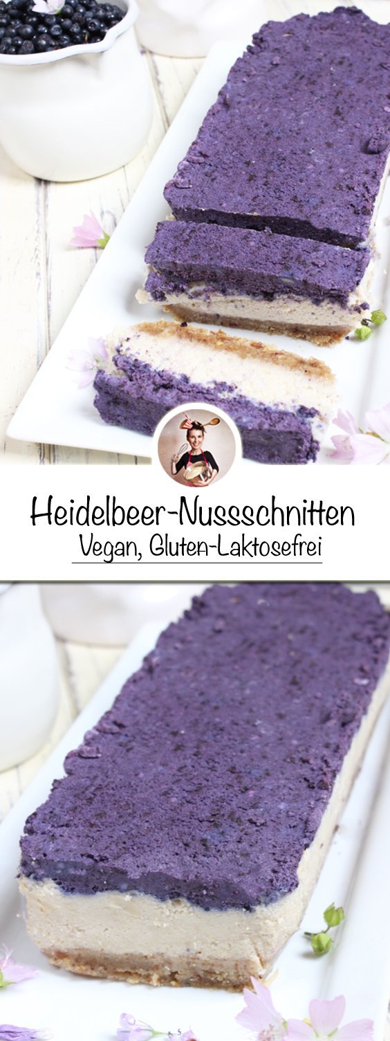 Rezept: Heidelbeer-Nussschnitten | Low Carb, Vegan, Gluten & Laktosefrei