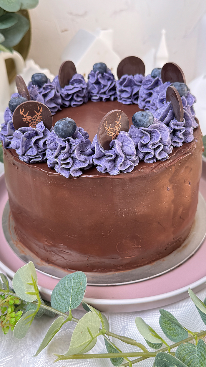 Himmlische Heidelbeertorte mit Schokolade