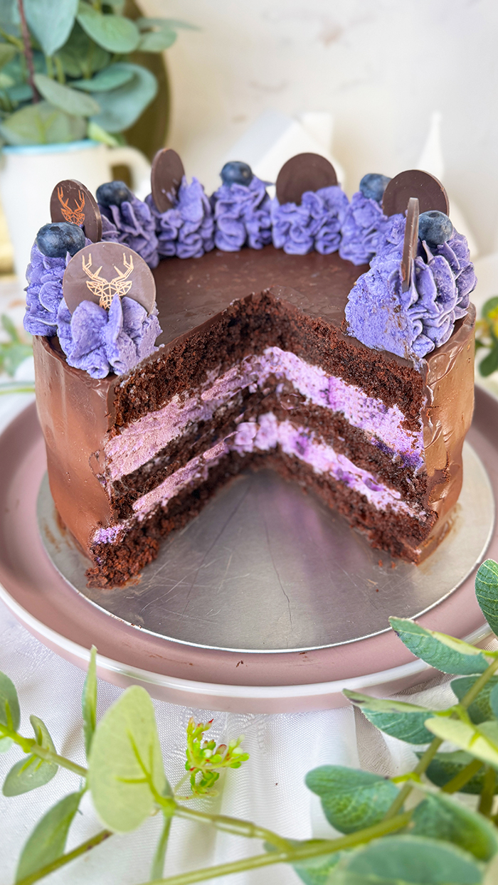 Himmlische Heidelbeertorte mit Schokolade