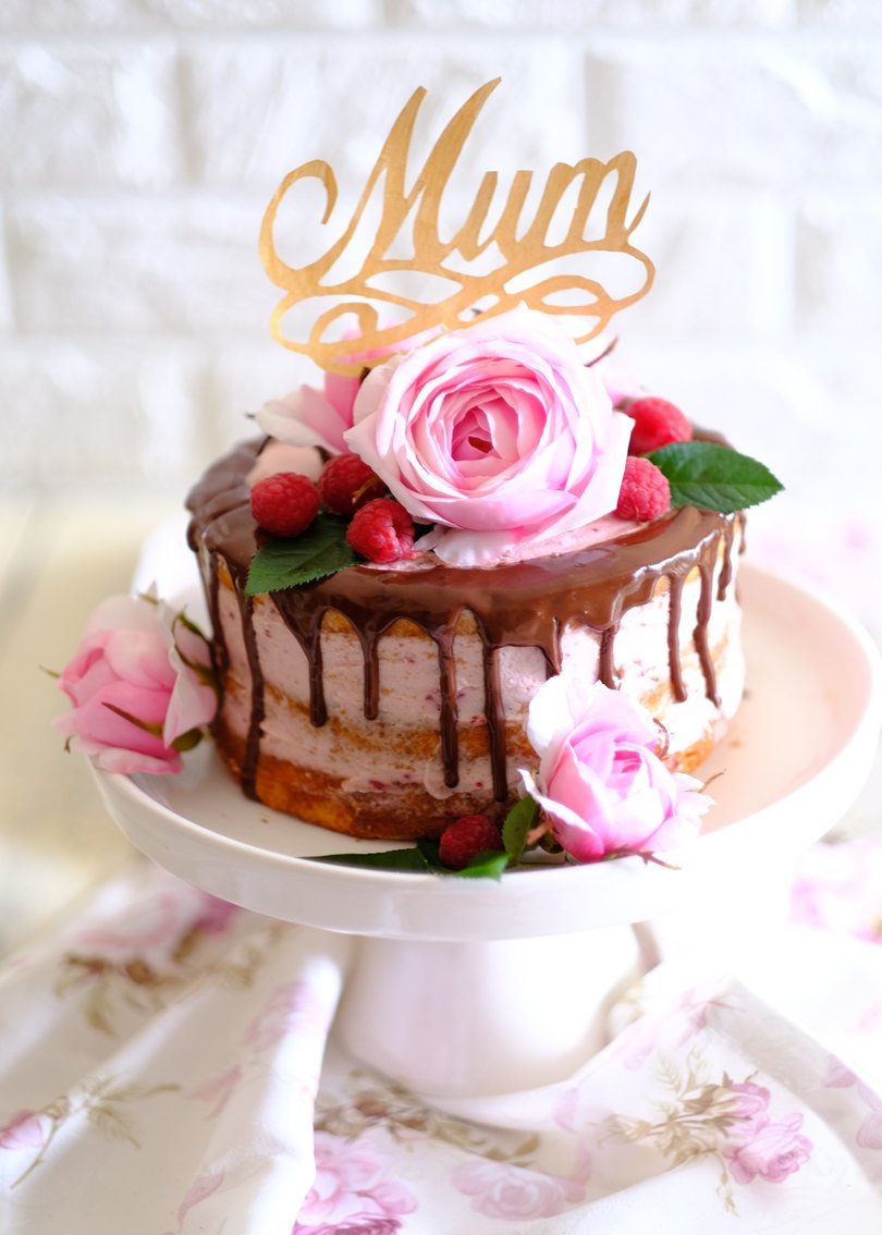 Himbeer-Vanillecreme Torte zum Muttertag