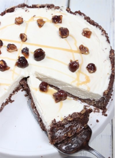 Mega leckere karamellmoussetorte mit schoko-knusperboden