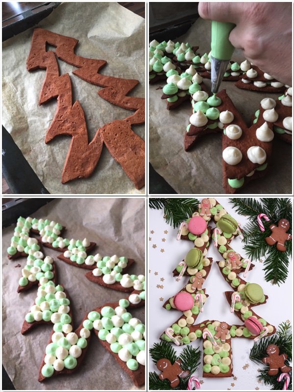 Weihnachtlicher lebkuchen-tannenbaum cake nach letter cake-art