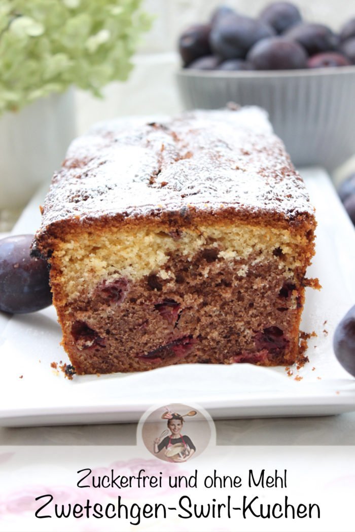 Zwetschgen-Swirl-Kuchen in zwei Varianten - zuckerfrei-lowcarb und klassisch gebacken