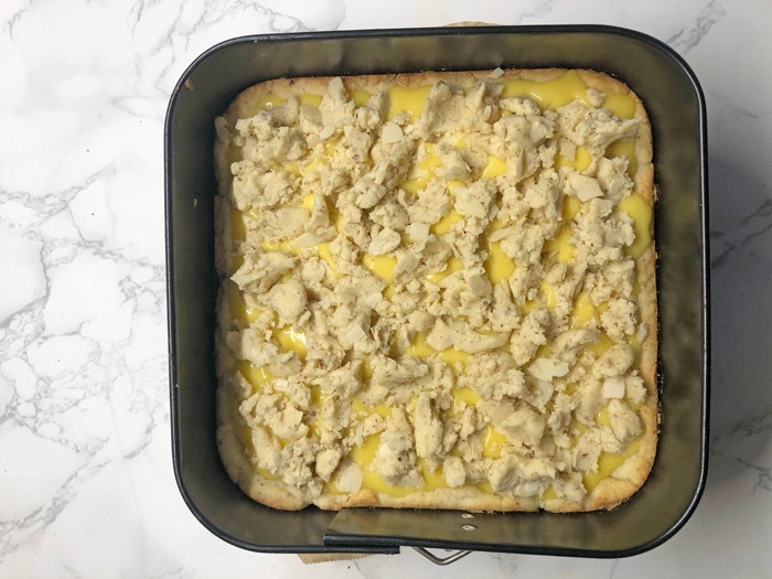 Mandelschnitten mit orange curd rezept