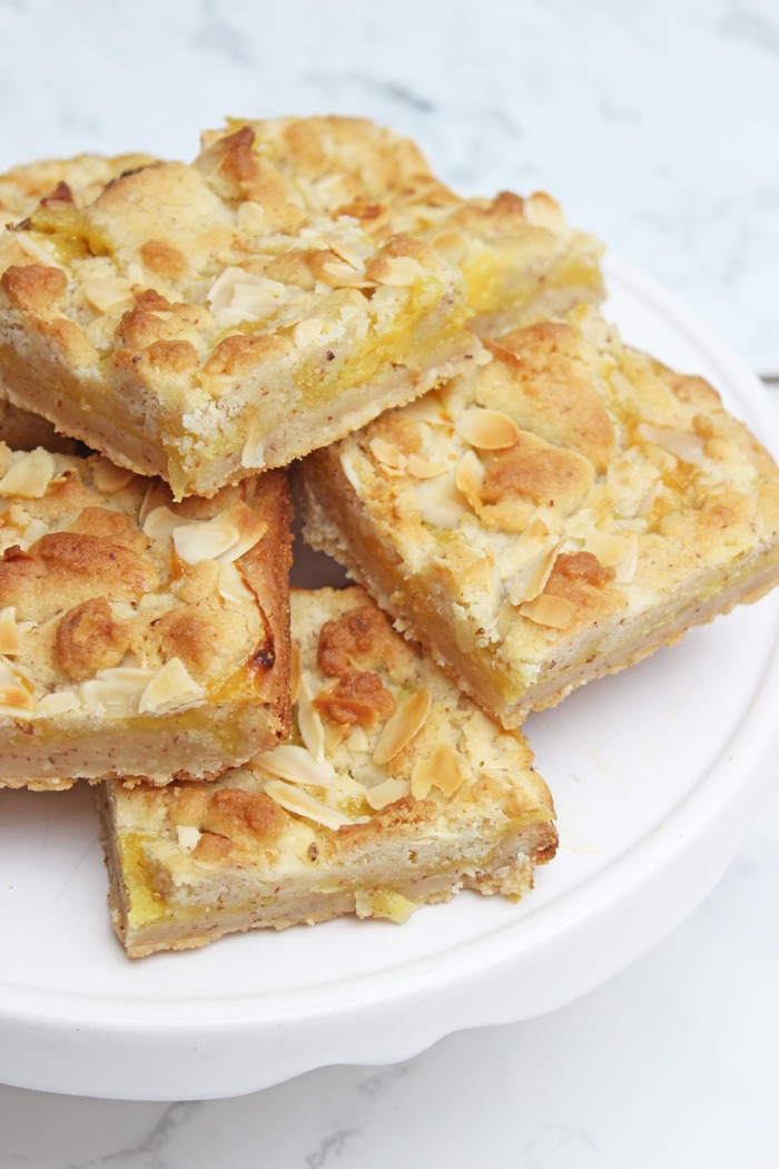 Mandelschnitten mit orange curd rezept