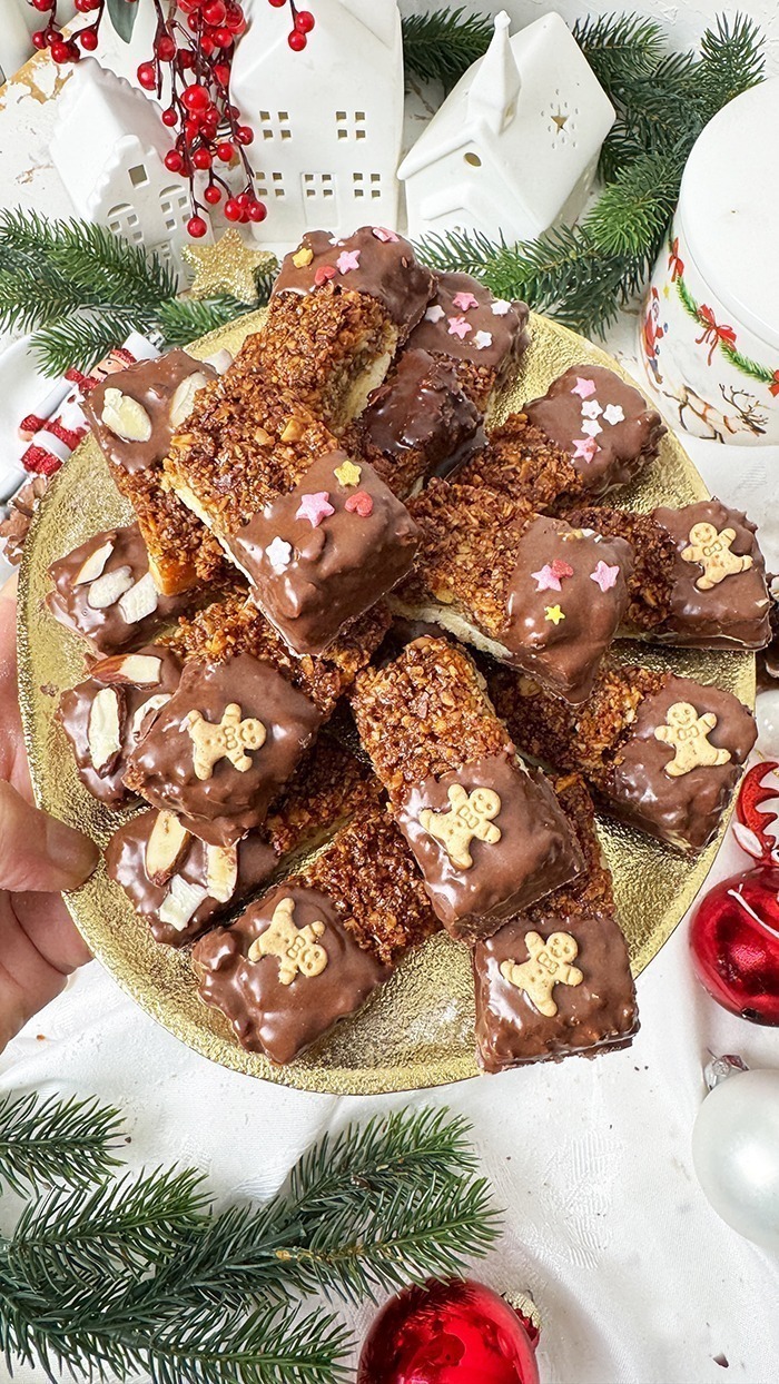Mandelstangen mit Bratapfel und Schokolade