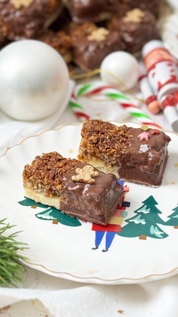 Mandelstangen mit Bratapfel und Schokolade