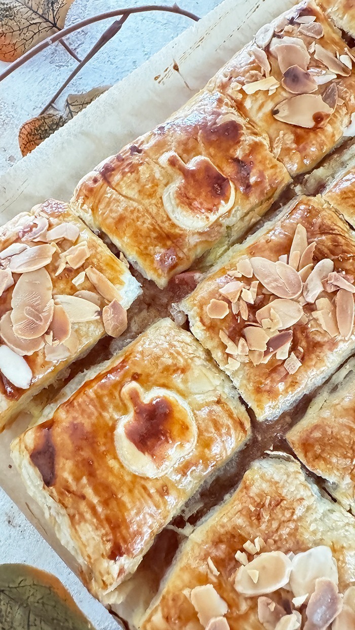 Mini Apfelschnitten mit Blätterteig mit nur 5 Zutaten. Blätterteig-Rezepte