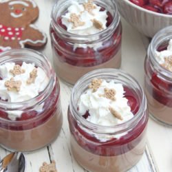 IMG Nougat Lebkuchen Panna Cotta mit Kirschsoße Dessert im Glas TL