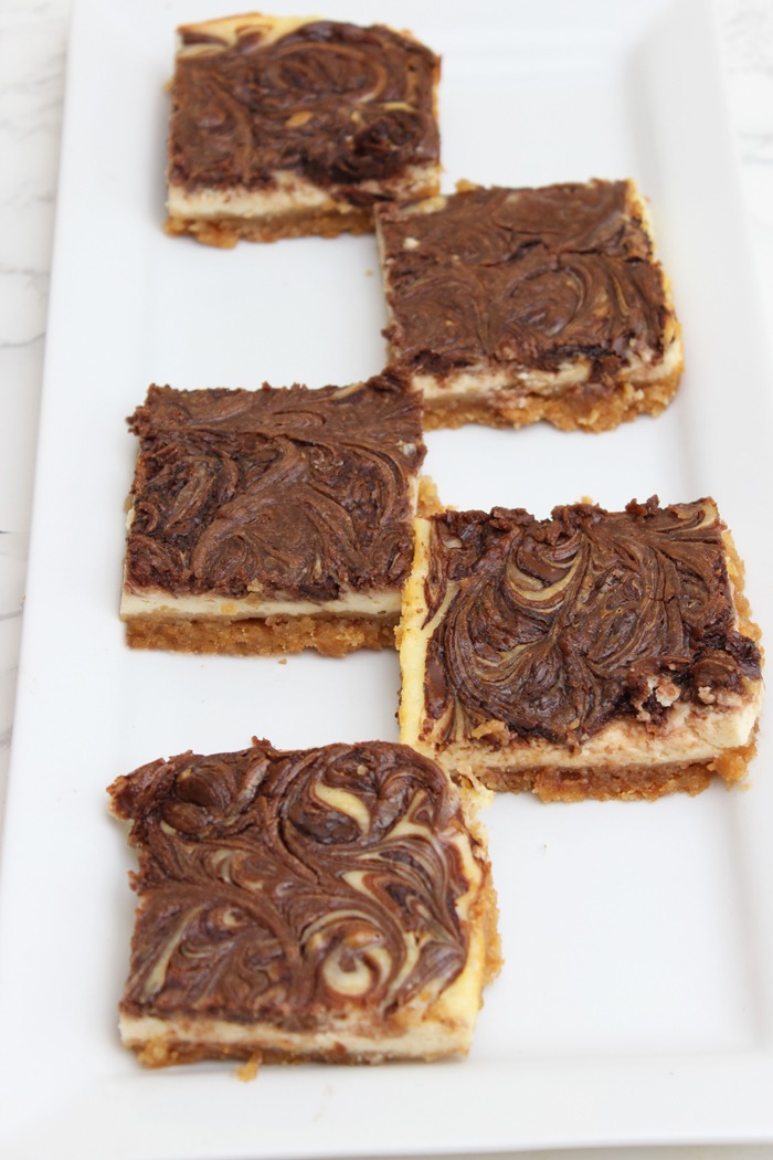 Nutella-swirl-käsekuchen schnitten