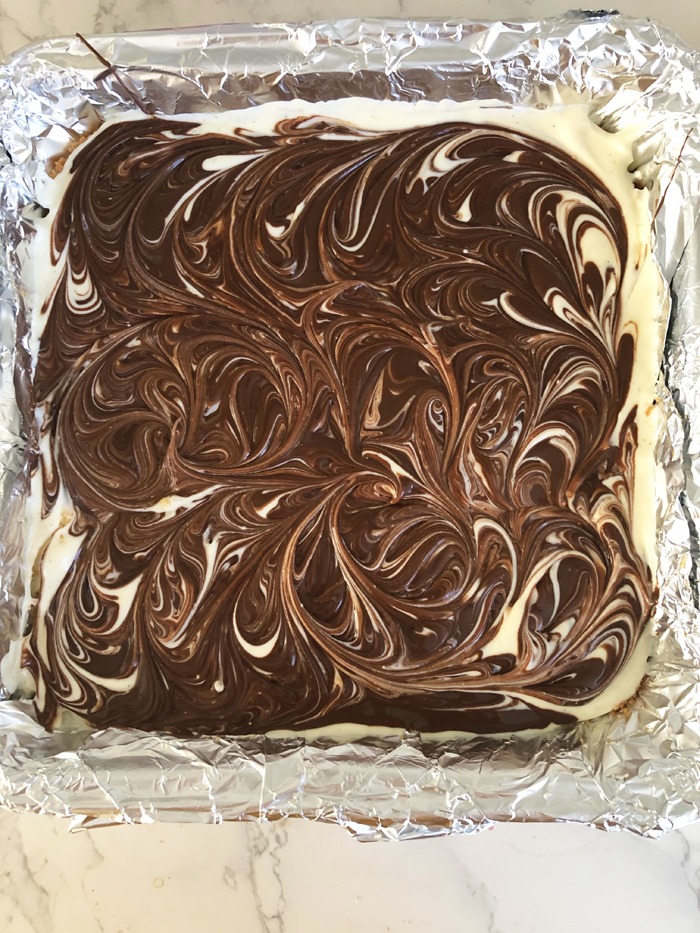 Nutella-swirl-käsekuchen schnitten