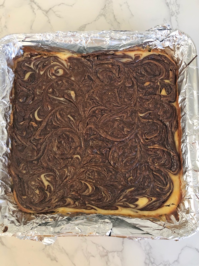 Nutella-swirl-käsekuchen schnitten