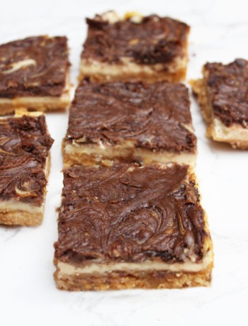 Mega leckere nutella-swirl-käsekuchen schnitten 5