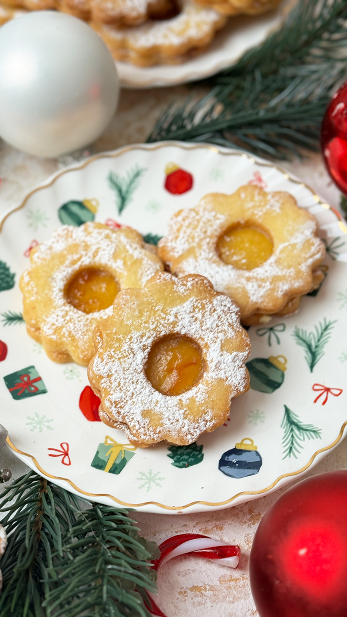 Orangen-Spitzbuben mit Tonkabohne Rezept, Spitzbuben Rezept, Orangen Plätzchen, Weihnachtsplätzchen, Plätzchen Rezept