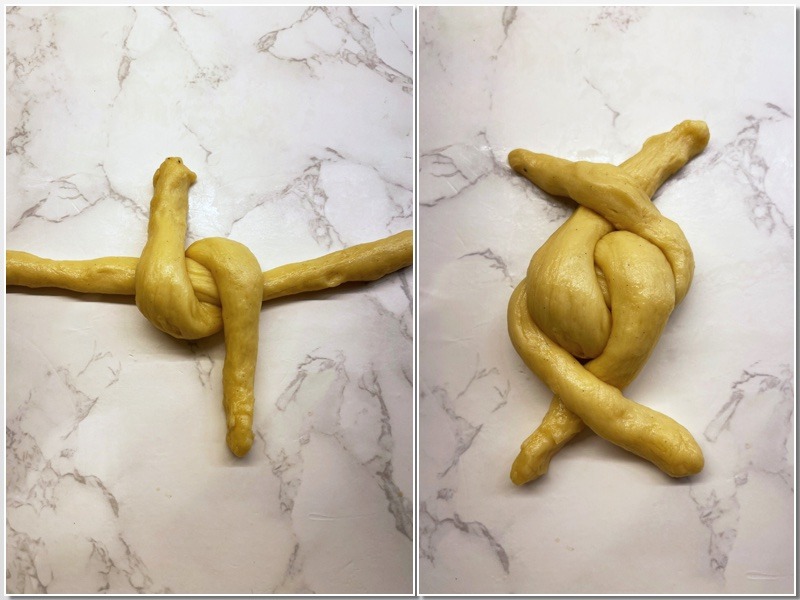 Osterhasen aus brioche-teig