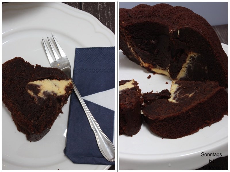 Schokoladenkuchen mit Cheesecake Füllung