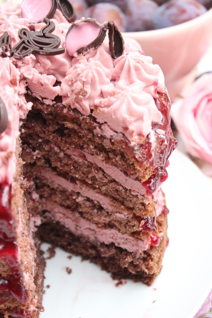 Pflaumenmus-weincreme-torte - kleines naked cake törtchen