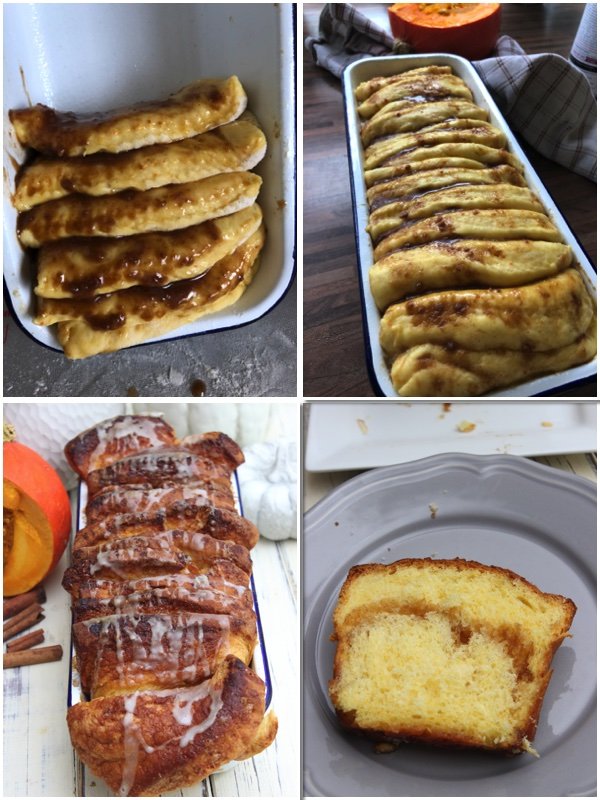 Pumpkin Pull-Apart Bread mit Zimt und Zucker 