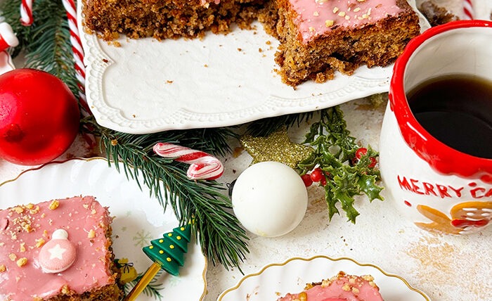 Spekulatius Kuchen mit Apfel vom Blech ohne Backen