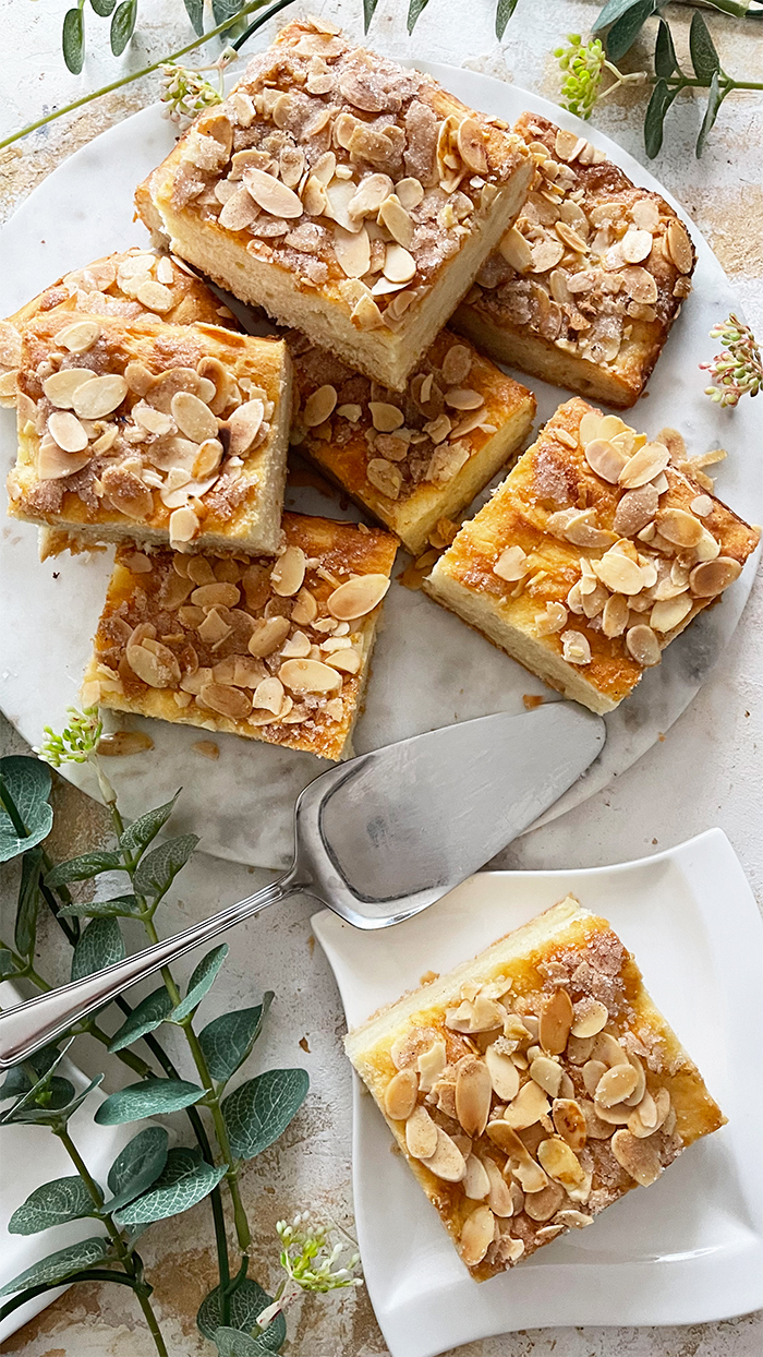 Das perfekte rezept für butterkuchen mit mandeln, butterkuchen nach omas art, butterkuchen