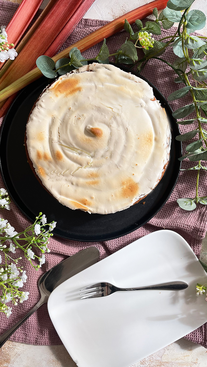 Rhabarberkuchen mit Baiser Rezept 