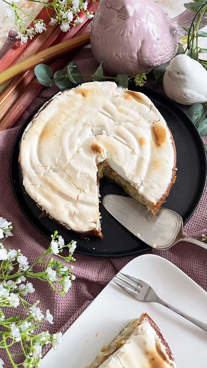 Rhabarberkuchen mit Baiser Rezept 
