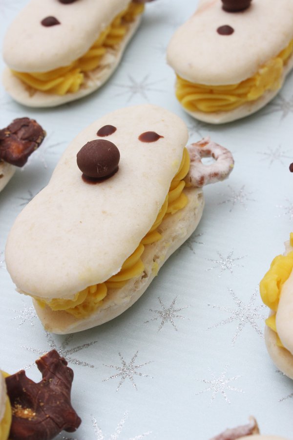 Rudolf-Macarons mit Lemon Curd zur Weihnachtszeit