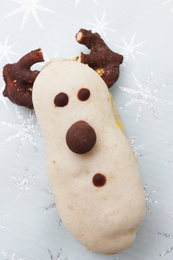 Rudolf-macarons mit lemon curd zur weihnachtszeit