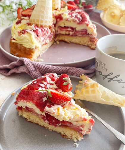 Leicht gemachter Spaghettieis-Kuchen mit Erdbeeren: In 30 Minuten ist er fertig! 1 IMG Spagettjieis Kuchen Rezept 08