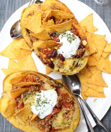 IMG Spaghettikuerbis mit Chili con carne und Tortilla Chips 5