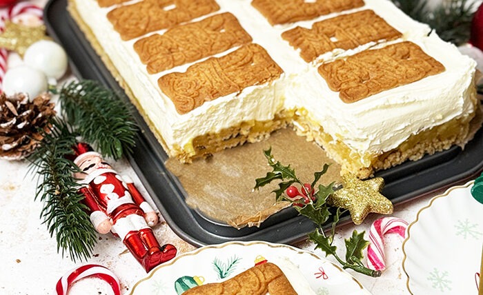 IMG Spekulatius Kuchen mit Apfel vom Blech ohne Backen 08