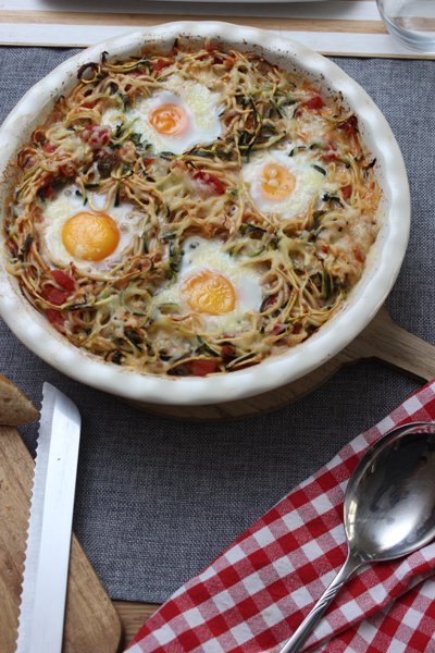 Leckeres Low Carb Rezept: Zucchini-Zoodles in Tomatensauce mit Spiegelei 30