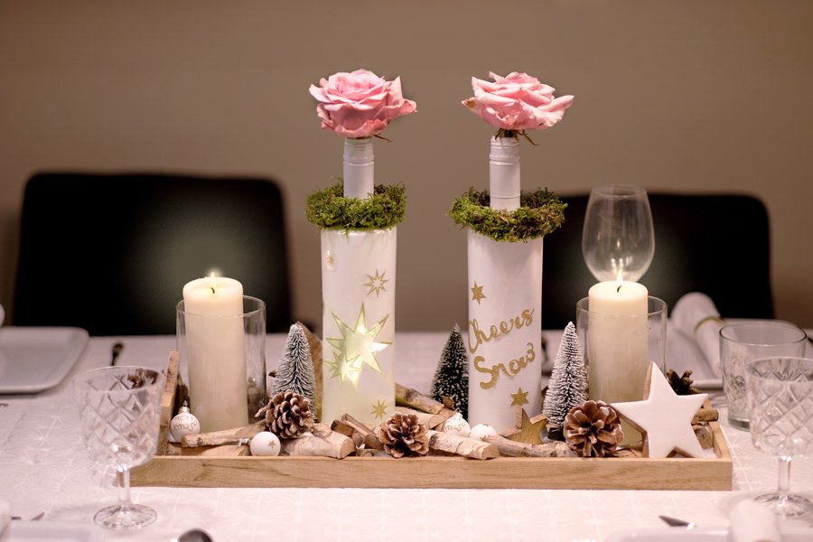 DIY-Stilvolle beleuchtete weihnachtliche Vasen mit Bree Wein