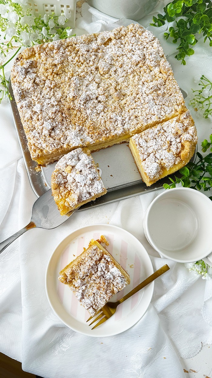 Streuselkuchen mit Pudding nach Omas bestes Rezept