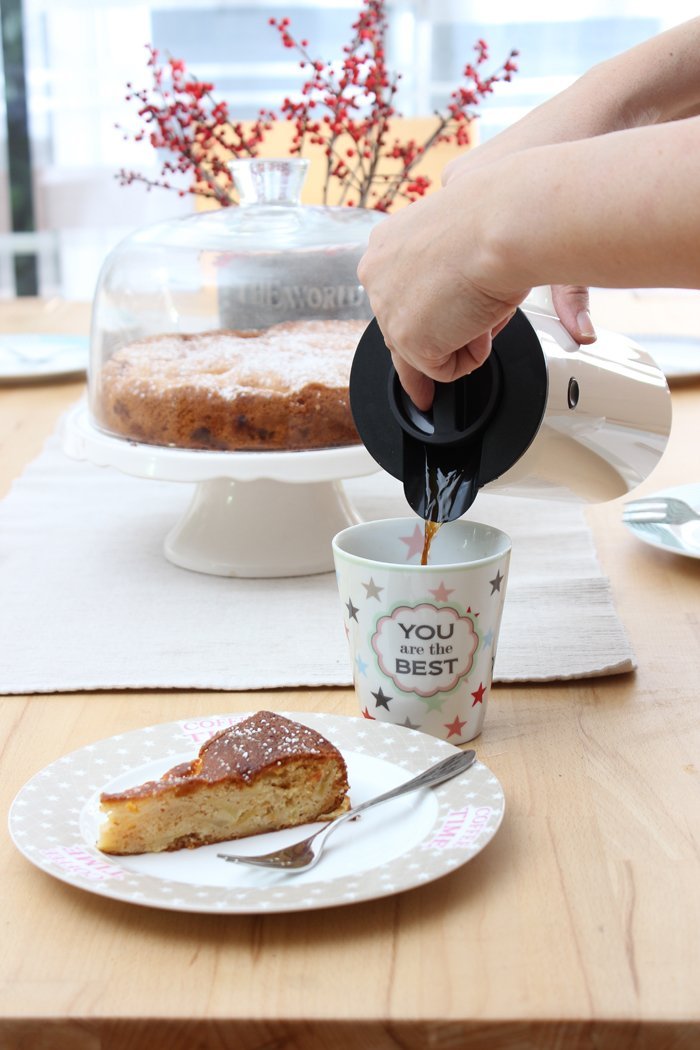 Apfelkuchen rezept und stelton thermoskanne