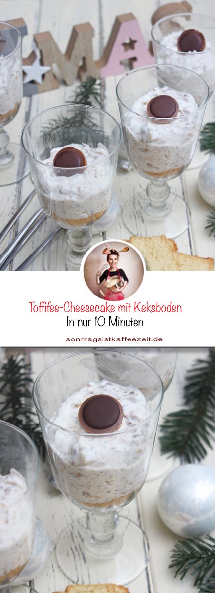 Toffifee-Cheesecake mit Keksboden - Dessert im Glas in 10 Minuten