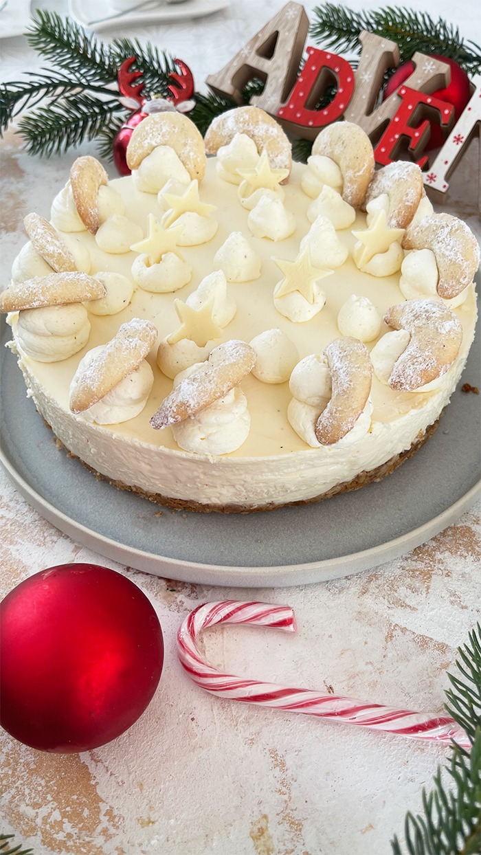 Vanillekipferl Cheesecake ohne Backen Rezept