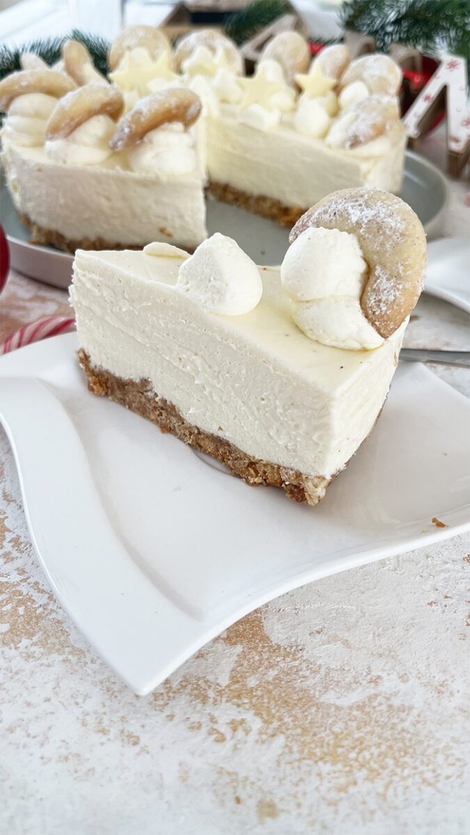 Cremiger Vanillekipferl Cheesecake ohne Backen 3 Vanillekipferl Cheesecake ohne Backen Rezept