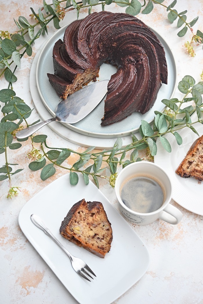 IMG Veganer Bananen Schoko Gugelhupf mit Avocadoguss 05