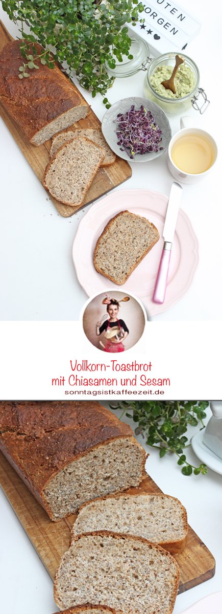 Vollkorn-Toastbrot mit Chiasamen und Sesam