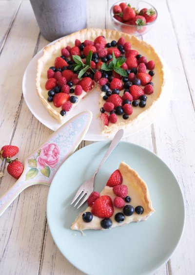 Super leckere Waldbeeren Tarte mit weißer Schokolade 15