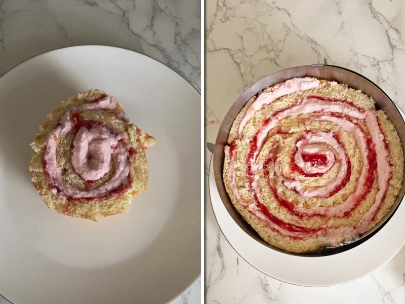 Wickeltorte mit Erdbeeren und Sykr-Mascarpone-Creme