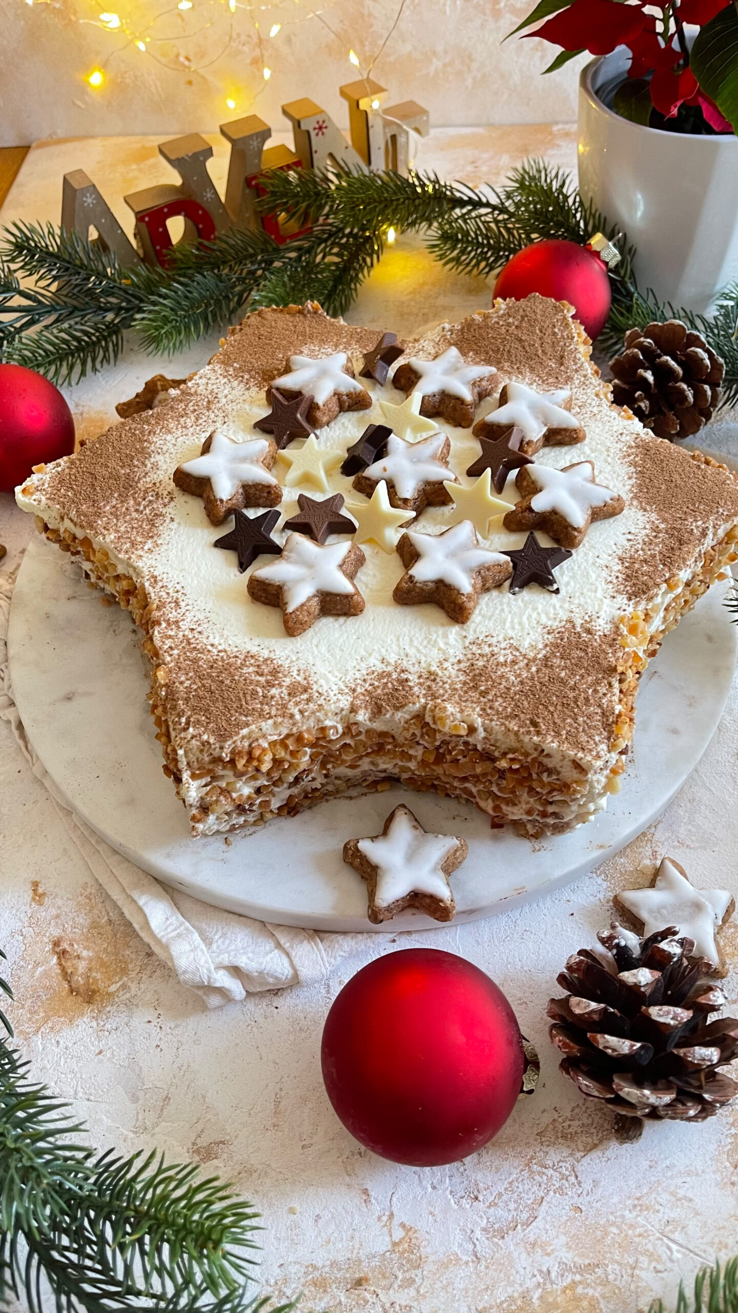 Himmlische Zimtstern-Torte in Sternenform 1 IMG Zimtstern Torte Rezept 2 scaled
