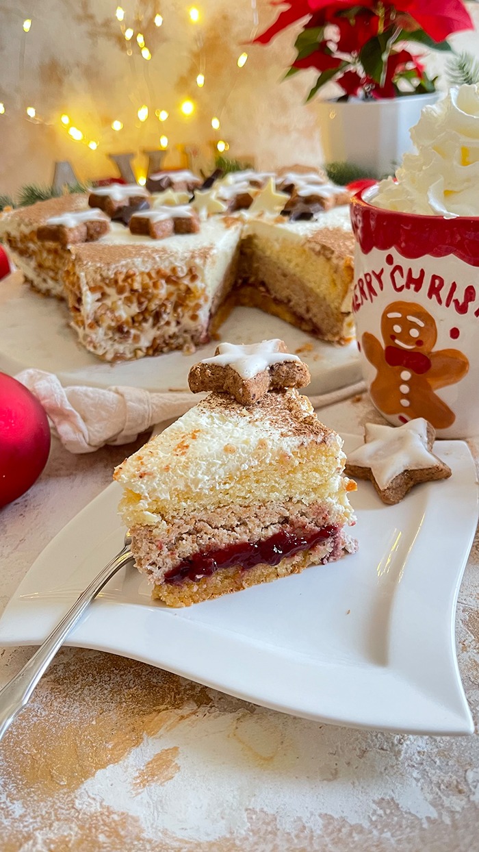 Zimtstern-torte in sternenform