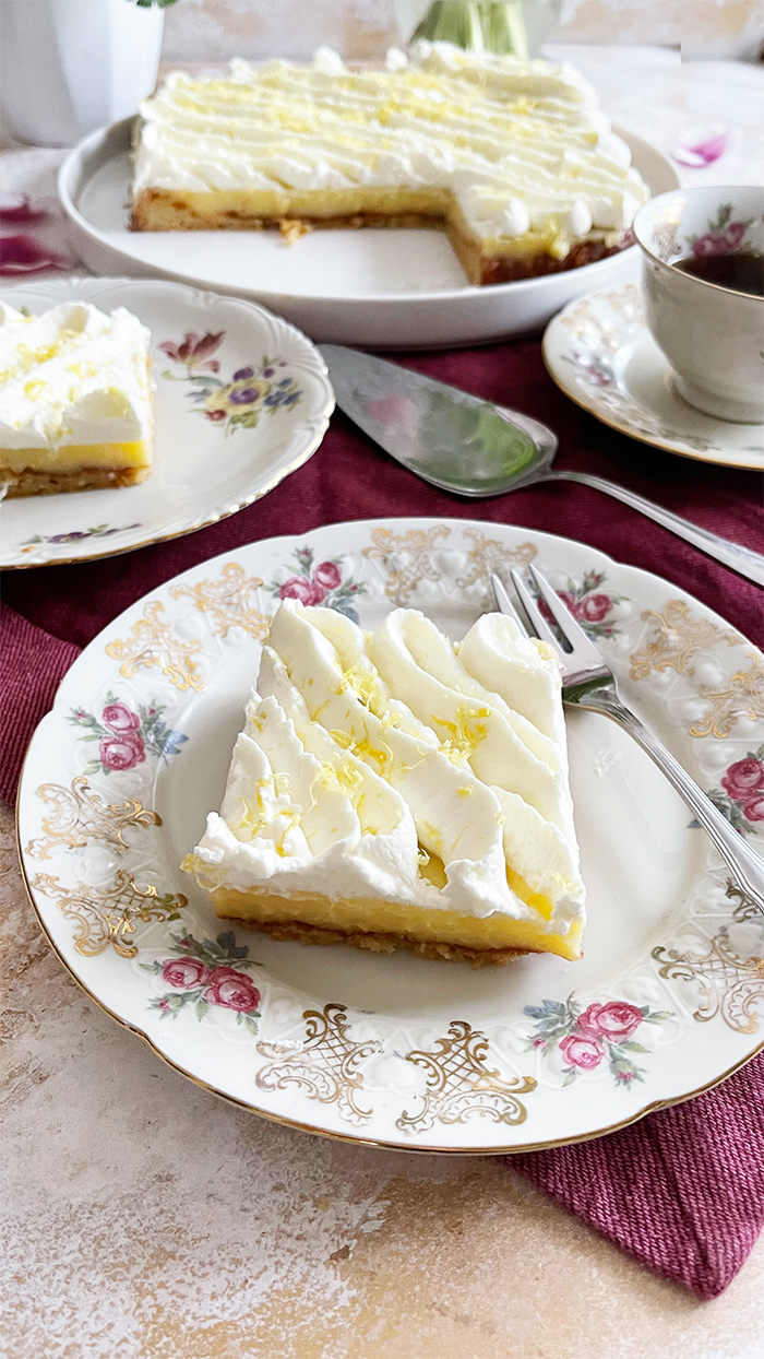 Zitronenkuchen vom Blech Rezept, Zitronenschnitten vom Blech