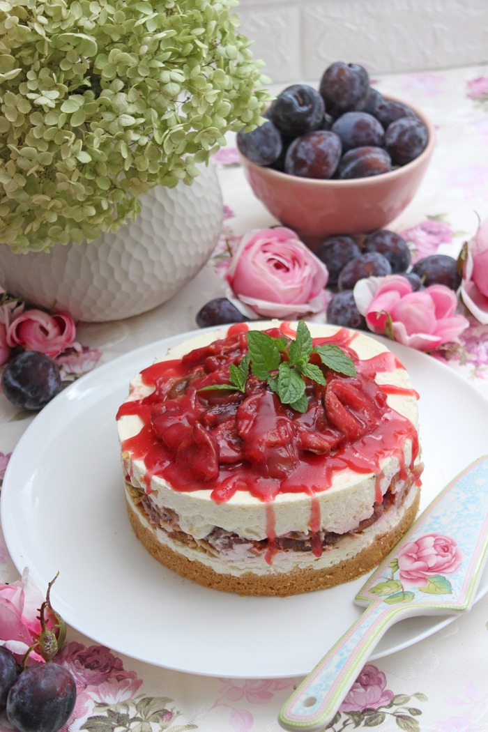 Cremige Zwetschgen-Frischkäse-Torte | Ohne Backen 22