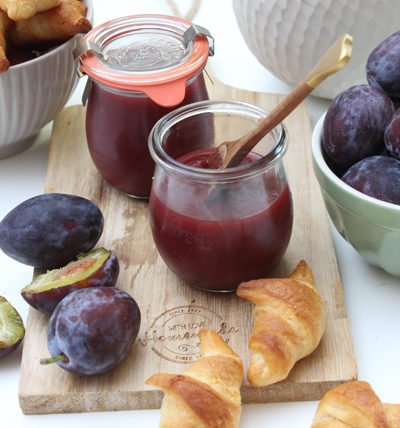 Zwetschgenmarmelade mit braunen Zucker und Zuckerfrei 4